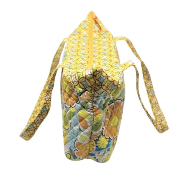 She's Got Baggage Large Yellow Print Multi-Pocket Sunflower Tote Bag - Picture 11 of 16